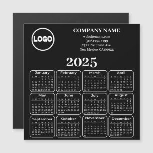 Carte Magnétique 2025 Calendrier Personnalisé Nom de l'entreprise e