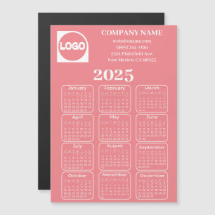 Carte Magnétique 2025 Calendrier Personnalisé Nom de l'entreprise e