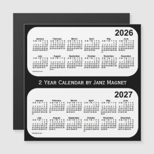 Carte Magnétique 2026-2027 calendrier noir et blanc de 2 ans par