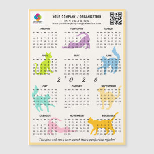 Carte Magnétique 2026 Calendrier mensuel Pastel Jouer à l'aimant de