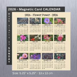 Carte Magnétique 2026 Custom Flower magnétique apricot Calendar SU