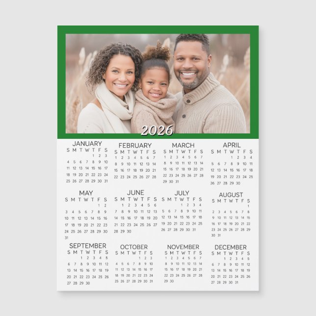 Carte Magnétique 2026 Personalized Photos Mini Calendar (Devant)