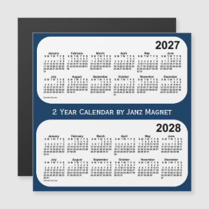 Carte Magnétique 2027-2028 bleu de boîte de police calendrier de 2