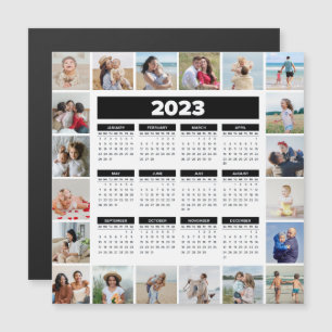 Carte Magnétique 20 Photo Collage noir et blanc Calendrier américai