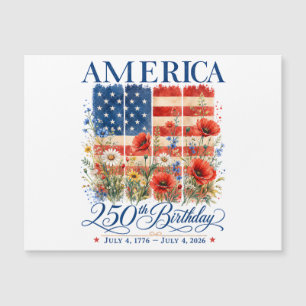 Carte Magnétique 250e anniversaire USA Femmes 4 juillet Amérique 25