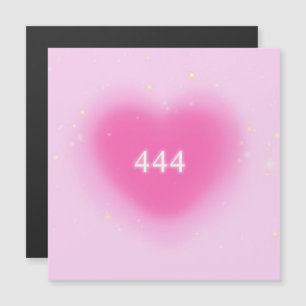 Carte Magnétique 444 Moderne Coeur rose Numéro d'ange esthétique
