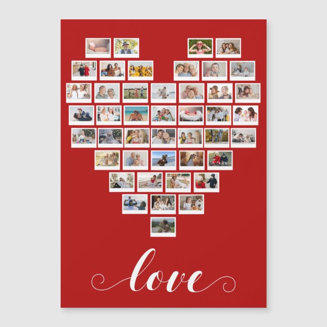 Carte Magnétique 44 Photo Collage Camera Film Heart Magnetic Card (Devant)