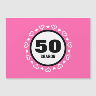 Carte Magnétique 50e anniversaire pour son cadre COEUR P29DZ