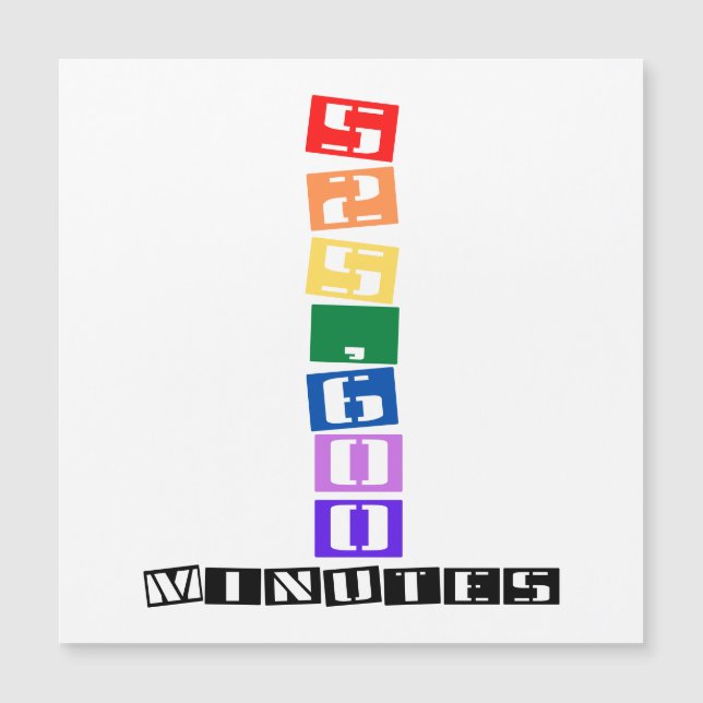 Carte Magnétique 525 600 Minutes (Devant)