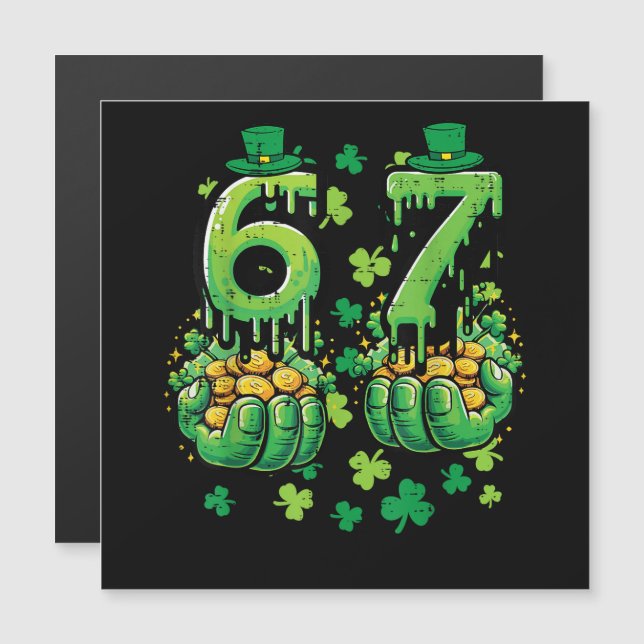 Carte Magnétique 6 7 Jour de la Saint-Patrick (Devant / Derrière)