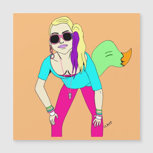 Carte Magnétique 80s foxy fille (Devant)