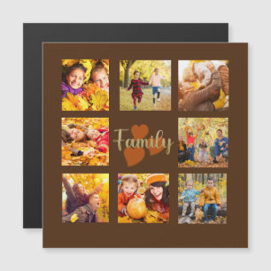 Carte Magnétique 8 Photo Collage Automne Automne Brown Orange Gold