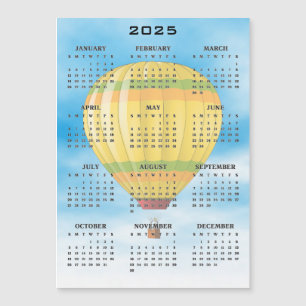 Carte magnétique à air chaud 2025 Calendrier