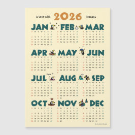 Carte Magnétique A Year with Toucans: Calendar 2026 マグネットカード