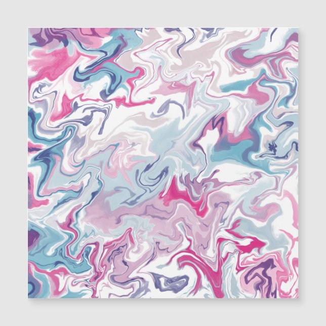 Carte magnétique Abstraite en marbre bleu rose - A (Devant)