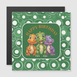Carte Magnétique Adorable Baby Dinosaur's Party