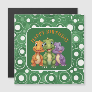 Carte Magnétique Adorable Baby Dinosaur's Party