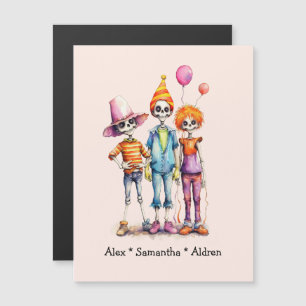 Carte Magnétique Adorable Pastel Zombie Trio - Jolie Halloween (3)