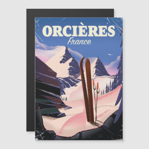 Carte Magnétique Affiche de ski ORCIÈRES france