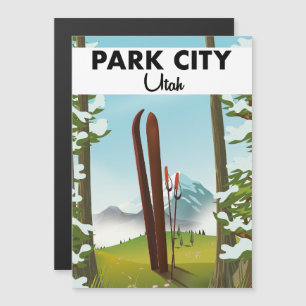 Carte Magnétique Affiche de ski Park City Utah