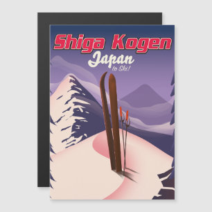 Carte Magnétique affiche de ski shiga kogen japon