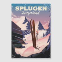affiche de ski splügen Suisse