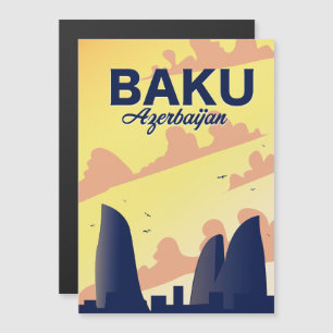 Carte Magnétique Affiche de vacances Baku Azerbaïdjan Flame Towers