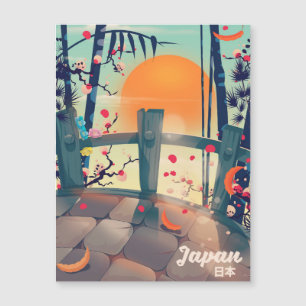 Carte Magnétique Affiche de vacances Fleur du Japon Fleur du Japon