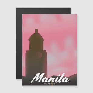 Carte Magnétique Affiche de voyage à Manille Philippines.