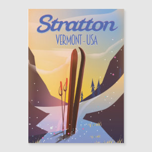 Carte Magnétique Affiche de voyage de ski à Stratton Vermont