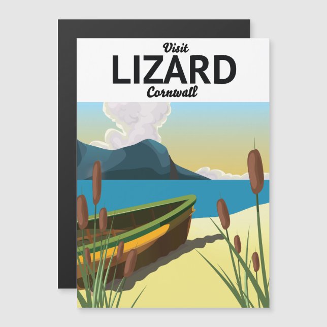 Carte Magnétique Affiche de voyage en bord de mer de Lizard (Devant / Derrière)