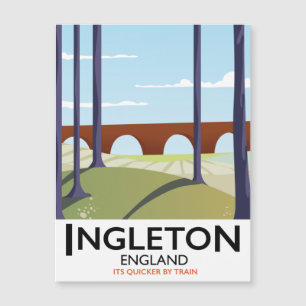 Carte Magnétique Affiche de voyage en train Ingleton Angleterre