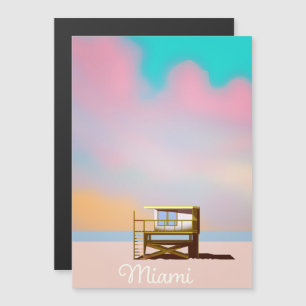 Carte Magnétique Affiche de voyage Miami Lifeguard