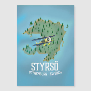 Carte Magnétique Affiche de voyage Styrsö, Suède.