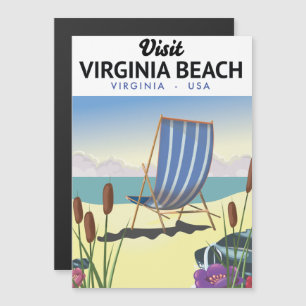 Carte Magnétique affiche de voyage Virginia Beach Virginia USA