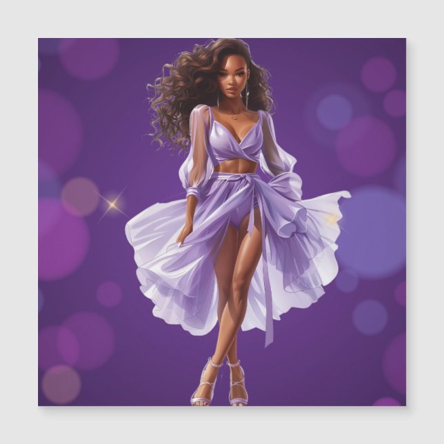 Carte Magnétique African American Black Queen Melanin Sista Shopp (Devant)