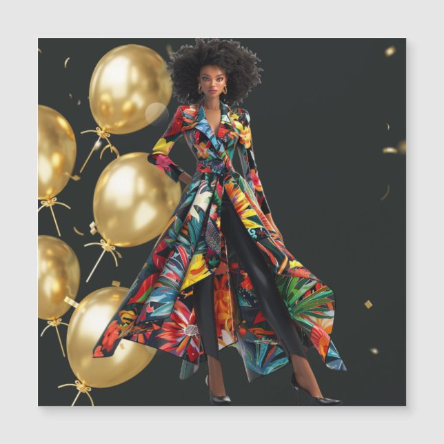 Carte Magnétique African American Black Queen Melanin Sista Shopp (Devant)
