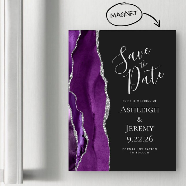 Carte Magnétique Agate Purple Silver Dark Magnetic Enregistrer la d (Créateur téléchargé)
