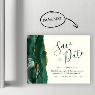 Carte Magnétique Agate vert ivoire Mariage magnétique Enregistrer l
