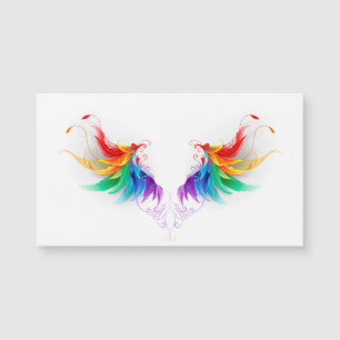 Carte Magnétique Ailes fluffy arc-en-ciel