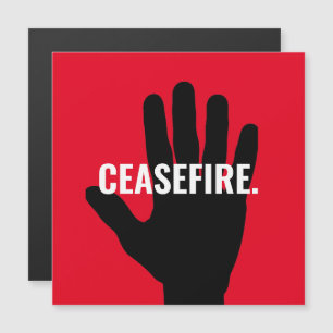 Carte Magnétique Aimant anti-guerre de la main noire rouge du cesse