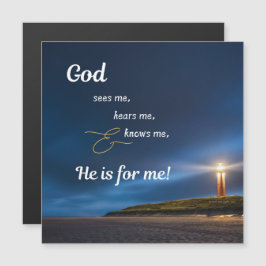 Carte Magnétique Aimant - Bleu - Dieu Voit-Hears-Me Connaît