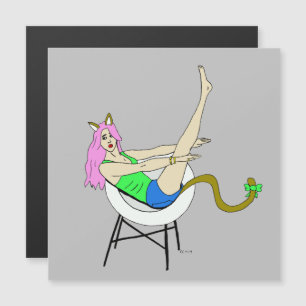 Carte Magnétique aimant catgirl