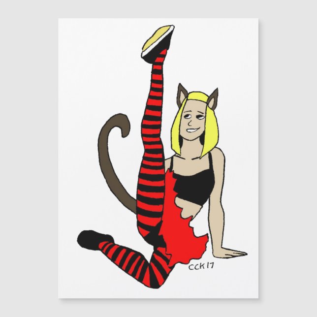 Carte Magnétique aimant catgirl (Devant)