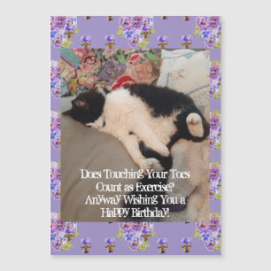 Carte Magnétique Aimant Chat Smoking Joyeux Anniversaire Toucher Le
