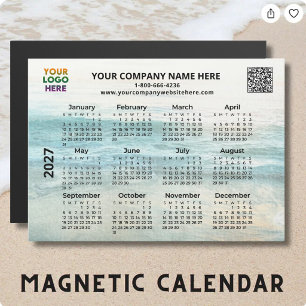 Carte Magnétique Aimant de calendrier océanique QR Logo Nom de l'en