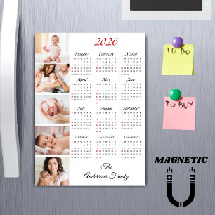 Carte Magnétique Aimant de calendrier personnalisé avec collage de