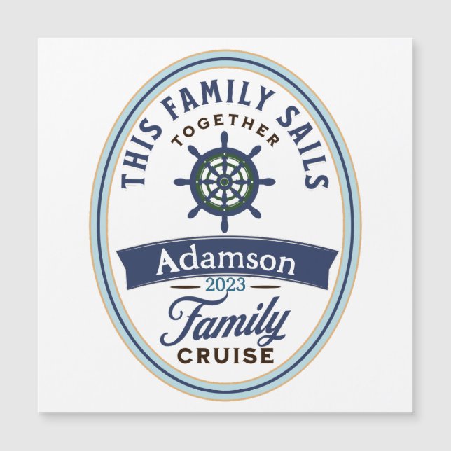 Carte Magnétique Aimant de croisière familiale personnalisable (Devant)