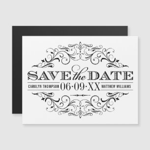 Carte Magnétique Aimant de date de sauvegarde en filigrane vintage