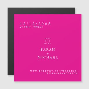 Carte Magnétique Aimant de mariage simple rose chaud Enregistrez la